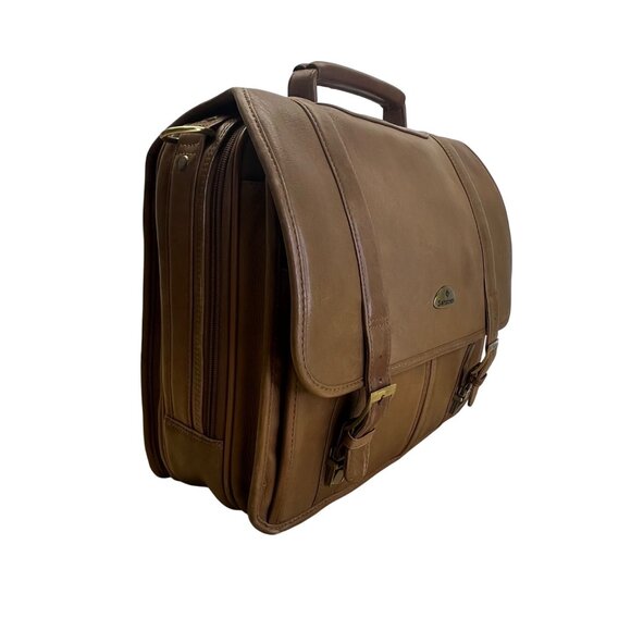 Samsonite Brown Leather Adjustable Shoulder Strap & Top Handle Messenger Bag - Picture 7 of 14